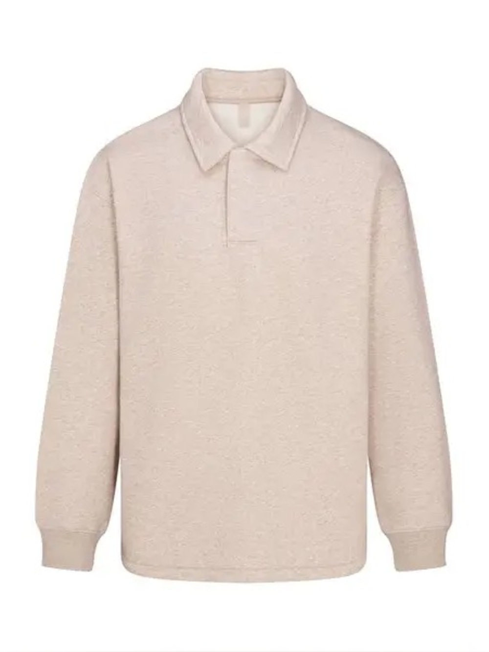 SKIMS fleece lounge relaxed polo desert beige Heather size XL men's